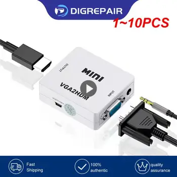 1-10 Шт. к HDMI-совместимому Адаптеру Конвертер VGA2HD Video Box Аудио Адаптер 1080P Для Ноутбука ПК HDTV Проектор ТВ
