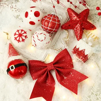 1 комплект Рождественских шаров, украшения, Подвесной шар на Рождественскую елку, Тематический Рождественский шар Санта-Клауса, набор со звездой на елке