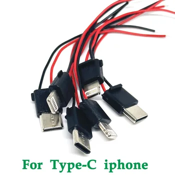 100шт 2Pin Тип припоя IOS USB штекер для iphone Type-C с разъемом для чиповой платы DIY Зарядная линия штекер кабельный адаптер запчасти
