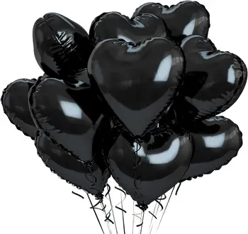 10шт 18-дюймовых воздушных шариков из черной алюминиевой пленки love для свадьбы в День Святого Валентина и шаров для свадебного зала