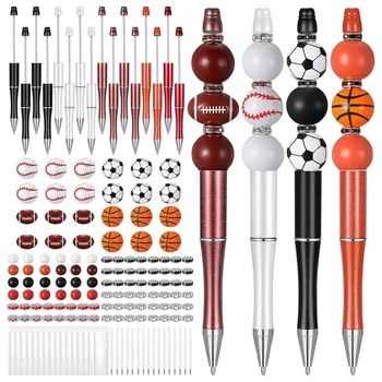 16 Комплектов пластиковых шариковых ручек-бортиков оптом, набор для изготовления ручек из бисера своими руками, для подарков школьному офису для детей