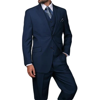 2023 красивые мужские костюмы Оптом - Темно-синий/мужской свадебный костюм на заказ для жениха /платье-костюм шафера (жаккет + брюки