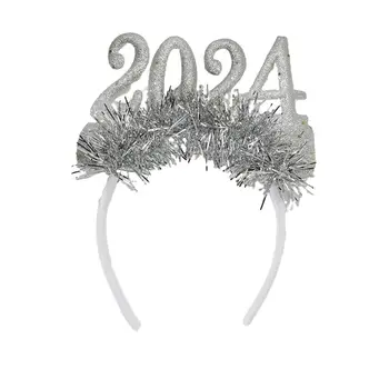 2024 Новогодняя Повязка Для Волос На Вечеринку Удобный Идеально Сидящий Головной Убор С Блестящей Звездой И Пайетками Hairhoop Для Красивого Украшения Волос