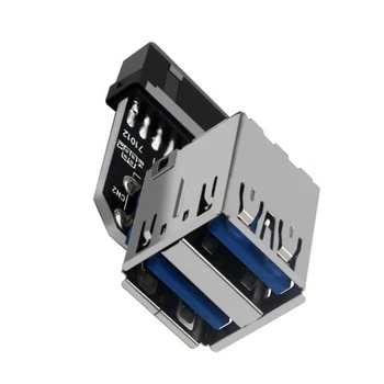 2X 20Pin К Двойному адаптеру USB3.0, Преобразователю Настольной материнской платы, 19-контактному/20P разъему на 2 порта USB A, PH21