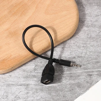 3,5 мм Черный автомобильный аудиокабель AUX к аудиокабелю USB, автомобильная электроника для воспроизведения музыки, автомобильный аудиокабель USB для наушников, конвертер