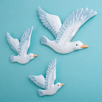 3шт Настенный декор в виде чайки, 3D Летающие Птицы, Настенные Фигурки для гостиной