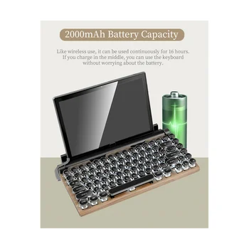 83 Клавиши Игровых Клавиатур Ретро Клавиатура Для Пишущей Машинки Беспроводная Bluetooth Клавиатура USB Механические Панк-Колпачки для Ключей для ПК,