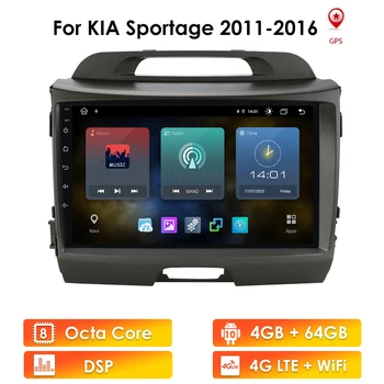 9 Дюймов Android 10 Автомобильный Радио Мультимедийный Видеоплеер Навигация GPS 2 Din Для KIA Sportage 2011 2012 2013 2014 2015 2016 DSP Wifi