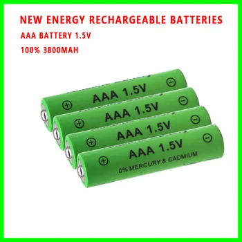 AAA3800MAH2023 Новая Аккумуляторная батарея 1,5 В AAA с Зарядным устройством, Подходит для Светодиодных Фонариков, Игрушечных машинок, Дистанционного управления