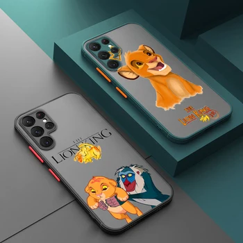 Disney Lion King для Samsung S23 S22 S21 Note 20 10 Ultra S20 FE S10 Lite Plus Матовый полупрозрачный чехол для телефона