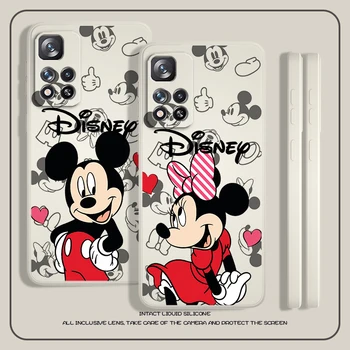 Disney Minnie Mickey Baby Love Жидкий Веревочный Чехол Для Телефона Xiaomi Redmi Note 12 10 11 9 Pro Plus Speed Trubo 11S 11T 10S 9T 5G