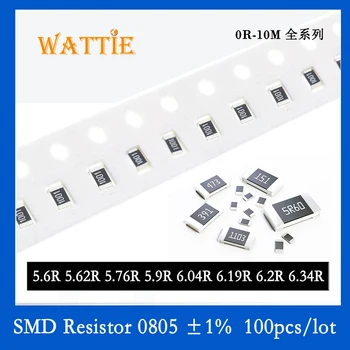 SMD резистор 0805 1% 5.6R 5.62R 5.76R 5.9R 6.04R 6.19R 6.2R 6.34R 100 шт./лот микросхемные резисторы 1/8 Вт 2.0 мм * 1.2 мм