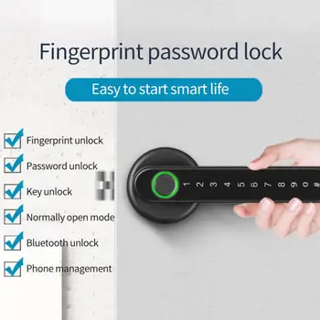 TTlock Умный дверной замок с паролем по отпечатку пальца, Bluetooth Блокировка ручки, поддержка приложения, дистанционное управление, Работа с TTlock Gateway G2