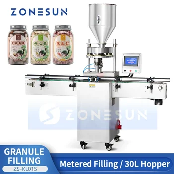 ZONESUN Автоматический объемный наполнитель для чашек Роторная машина для наполнения чашек Оборудование для фасовки гранул Упаковка арахиса ZS-KL01S