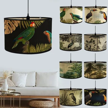 Абажур в японском стиле, абажур с изображением птиц, крышка для светильника, люстра, абажур для настенного светильника, Бамбуковая художественная люстра