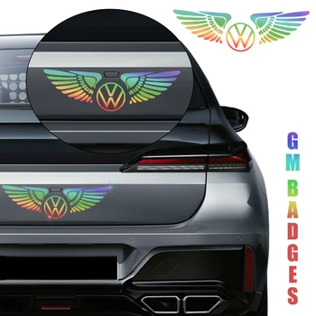 Автомобильные аксессуары, Красочный лазерный логотип Angel Wing, наклейка на лобовое стекло, капот, багажник для Volkswagen Lavida Golf VI Passat Touareg Tiguan