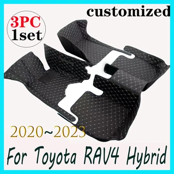 Автомобильные коврики для Toyota RAV4 Hybrid 2020 2021 2022 2023 Пользовательские автомобильные накладки для ног Автомобильный ковер Аксессуары для интерьера