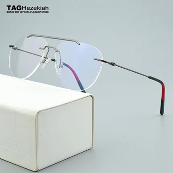 Брендовая оправа для оптических очков Без оправы, Женские очки, рецептурная близорукость, компьютерные оправы для очков для мужчин, оправы для очков