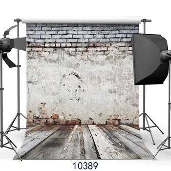 Виниловый фон с компьютерной печатью для студийных фотосессий Фотографические фоны Ткань Сломанная стена Деревянный пол