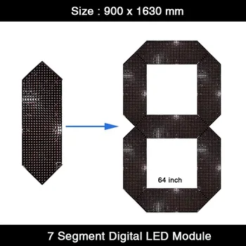 Водонепроницаемый 7-сегментный модуль со светодиодом с цифрами, 64 дюйма для цифр