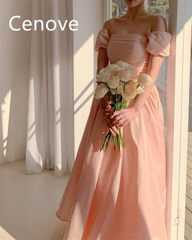 Выпускное платье Cenove с открытыми плечами, Короткие рукава длиной до щиколоток, вечернее Летнее элегантное вечернее платье для Женщин2023