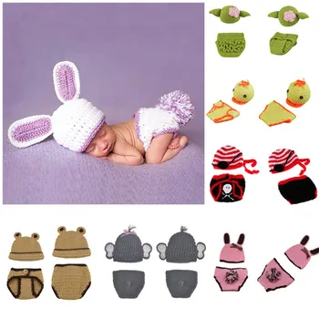 Вязаный крючком костюм для новорожденных, Реквизит для фотосессии для маленьких девочек И мальчиков, Аксессуары Ручной работы, детские шапочки, Шляпа, подгузник, Одежда для душа для малышей
