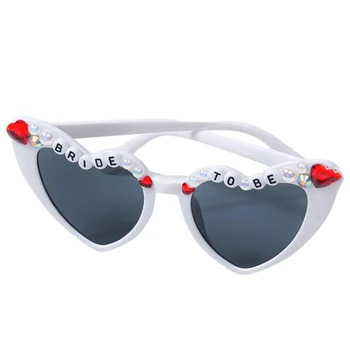Девичник Блестящие Солнцезащитные очки Обручальные Жемчужные Солнцезащитные очки Подарок будущей Невесте на Счастливую Помолвку D46A