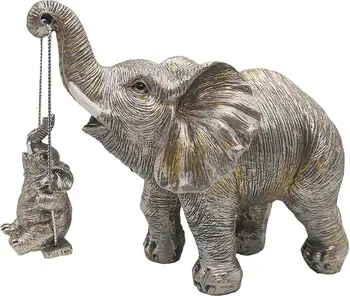 Декор в виде слона Статуэтка слона Подарки для мамы, женщины, Статуэтки белого слона, украшения, скульптуры животных для стола в гостиной