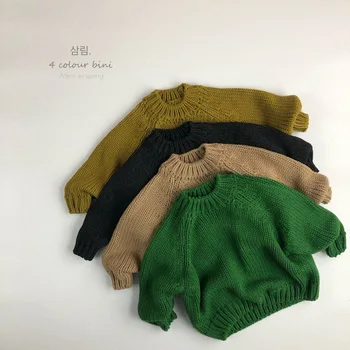 Детские свитера, зимняя одежда для маленьких девочек, свитер в корейском стиле, одежда для девочек от 1 до 12 лет, одежда для мальчиков, детский трикотаж
