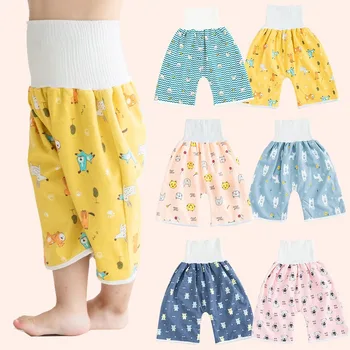Детские тренировочные штаны, Детские подгузники, водонепроницаемые хлопчатобумажные брюки многоразового использования, юбки, непромокаемый коврик, покрывающий постельное белье для сна
