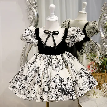 Детское платье Princess Dress 2024 New Girl Весна Осень Модная Универсальная Прочная Грязная Носимая и Милая Одежда