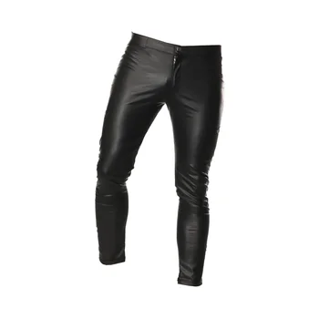 Длинные брюки для ночного клуба, мужские джинсовые леггинсы цвета металлик