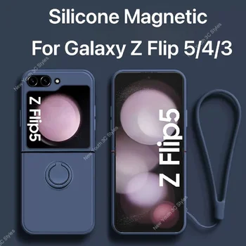 Для Galaxy Z Flip5 5G Чехол Противоударная Броня Магнитное Кольцо Подставка Кронштейн Задняя Крышка Чехол Для Samsung Galaxy Z Flip5 4 3 Чехла