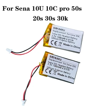 Замена 1300 мАч для Bluetooth-гарнитуры Sena 10U, Sena 30k, Sena 10s, Sena 50s, литий-полимерный аккумулятор 3,7 В