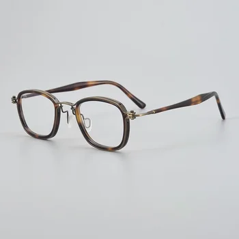 Известный итальянский бренд, Дизайнерские Очки в квадратной ацетатной титановой оправе Для мужчин И женщин, Оптические очки для близорукости по рецепту RLT5861