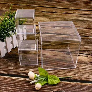 Коробка для хранения 4шт Прочная Коробка Конфет Кубической формы С Прозрачной крышкой Контейнер для конфет органайзер