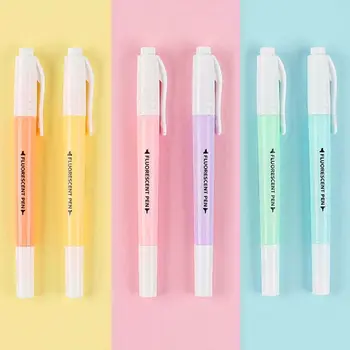 Маркеры Пастельная ручка для рисования ярких цветов, школьные принадлежности, канцелярские принадлежности, маркер, флуоресцентная ручка с двойной головкой