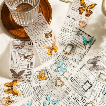 Материал в виде хрустальной бабочки и рукописи Бумага Альбом для рисования Бумага для декоративного дизайна Творчество Эстетический скрапбукинг