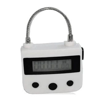 Металлический Таймер Блокировки USB ЖК-Дисплей Металлический Электронный Перезаряжаемый Таймер Многофункциональный Висячий Замок Белого Цвета