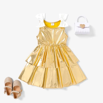 Милое платье с металлическим бантом для девочки PatPat для малышей