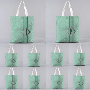 Многоразовая складная сумка-органайзер с буквенным принтом, сумки-тоут для женщин, холст 2022, Повседневные сумки для покупок, цветочный цвет