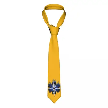Модный галстук с логотипом Emt Star Of Life для мужчин, сшитый на заказ шелковыми свадебными галстуками для фельдшеров