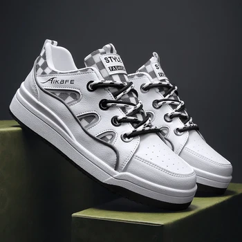 Мужская обувь Белые кроссовки на платформе Летние мужские повседневные кроссовки Модный дизайн Студенческая спортивная обувь Удобная Спортивная обувь