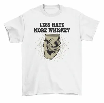 Мужская футболка с длинными рукавами Less Hate More Whiskey