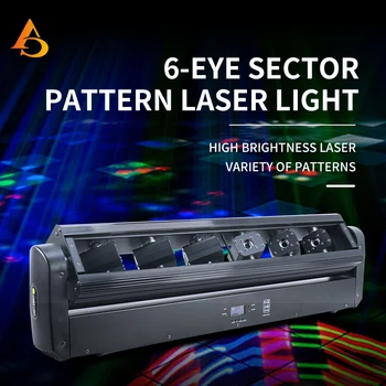 НОВАЯ подсветка лазерным лучом с 6 глазами DJ disco party wedding shake head projector wash DMX512 RDM сценический эффект
