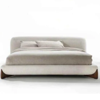 Новая роскошная кровать для виллы, современная простая кожаная кровать для спальни размера 