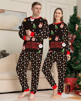 Новогодний Рождественский повседневный семейный пижамный комплект Для женщин и мужчин, пижамы с медвежьим принтом для маленьких детей, пижамы для сна, осенне-зимняя одежда