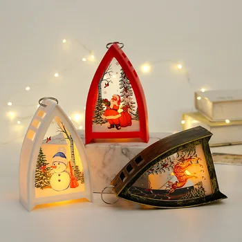 Новый рождественский подсвечник Рождественский детский портативный подвесной светильник Рождественское ретро светодиодное рождественское украшение для окна