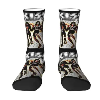 Носки Kawaii Mens Choir Rock Heavy Metal группы Kiss Dress Socks Unisex Breathbale Теплые носки для экипажа с 3D принтом