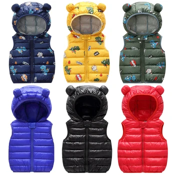 Осенне-зимний детский теплый пуховик, детский хлопчатобумажный жилет, детская верхняя одежда, жилет, детская одежда, куртки с капюшоном для мальчиков и девочек, пальто